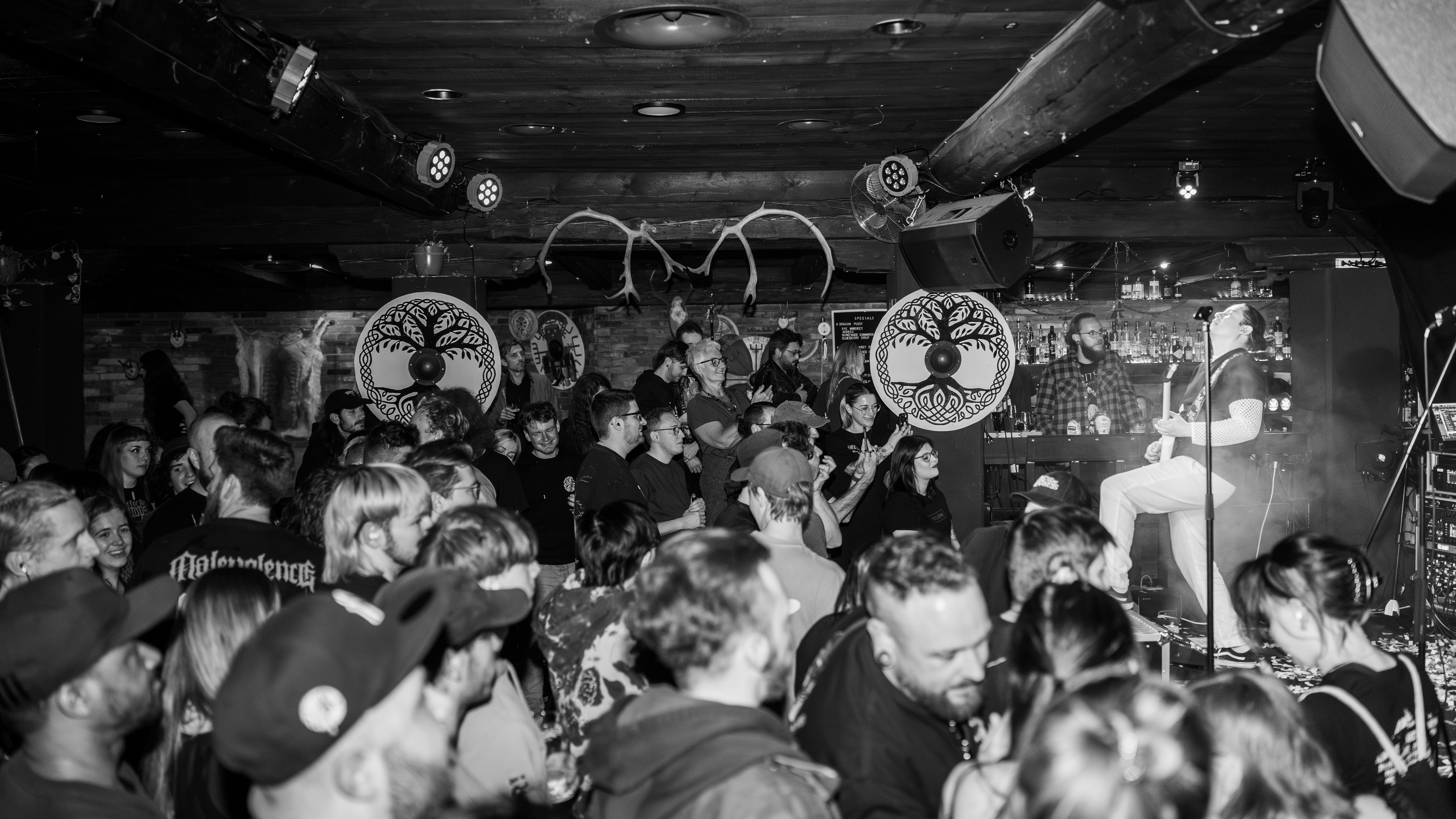 Live metal show in an intimate bar venue
