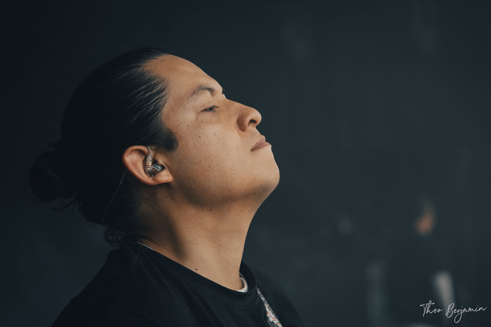 Metal guitarist Felipe Motta performing live on stage of an open air in Switzerland